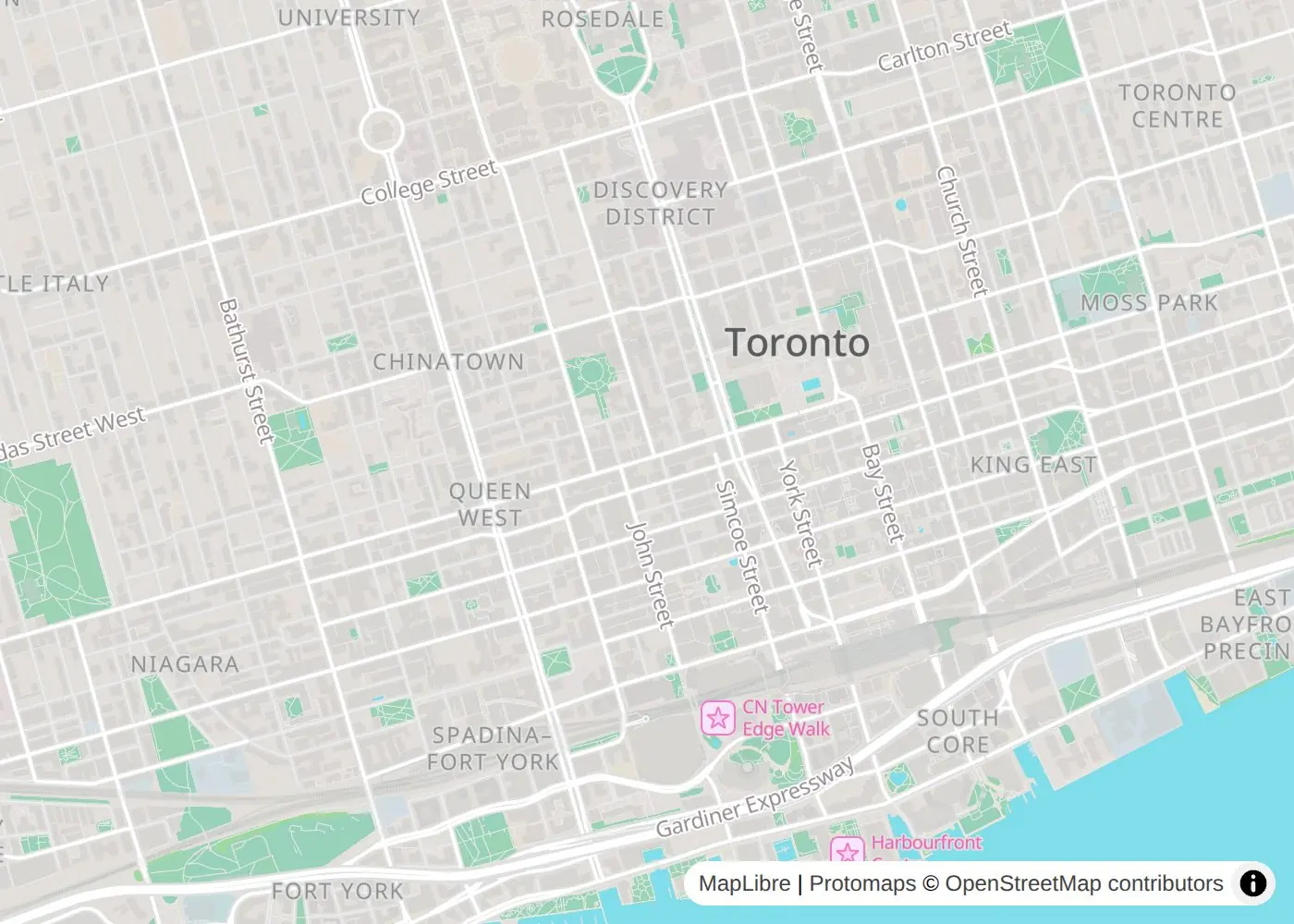 A store map of downtown Toronto
